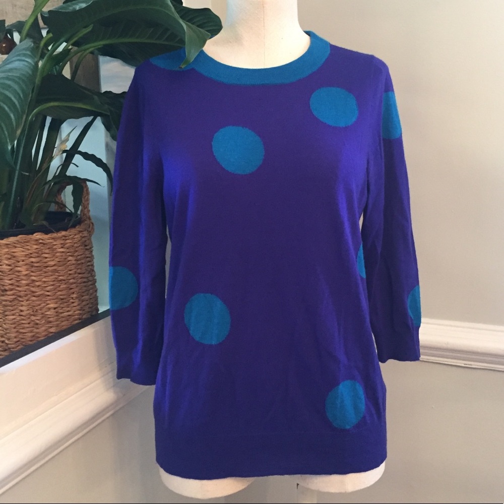 J. Crew Tippi Merino Wool Sweater with Polka Dots